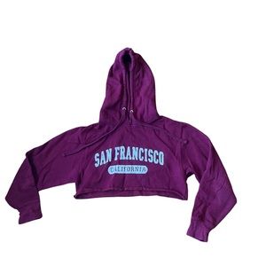 Cropped Hoodie: California distressed print